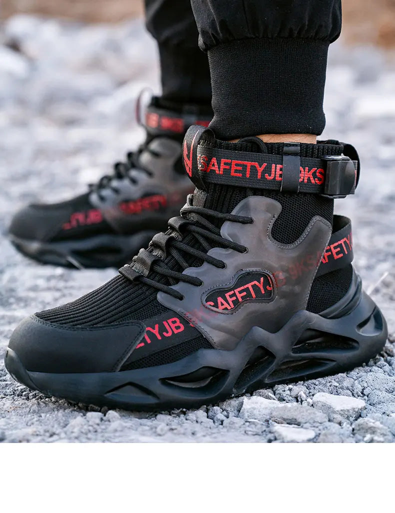Steel Toe Safety Shoes Men Women Work Safety Boots Lightweight Breathable Comfortable Industrial Construction Sneakers Men Boots