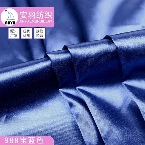 Stretch Satin Fabric By The Meter for Cheongsam Hanfu Dresses Sewing Plain Soft Skin-friendly High-density Cloth Thin Breathable