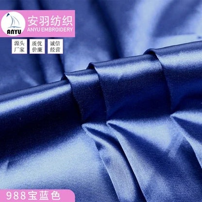 Stretch Satin Fabric By The Meter for Cheongsam Hanfu Dresses Sewing Plain Soft Skin-friendly High-density Cloth Thin Breathable