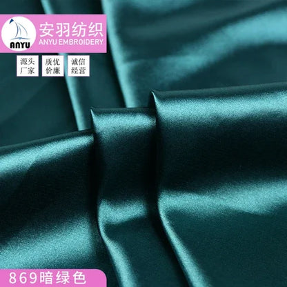 Stretch Satin Fabric By The Meter for Cheongsam Hanfu Dresses Sewing Plain Soft Skin-friendly High-density Cloth Thin Breathable
