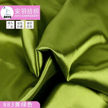 Stretch Satin Fabric By The Meter for Cheongsam Hanfu Dresses Sewing Plain Soft Skin-friendly High-density Cloth Thin Breathable