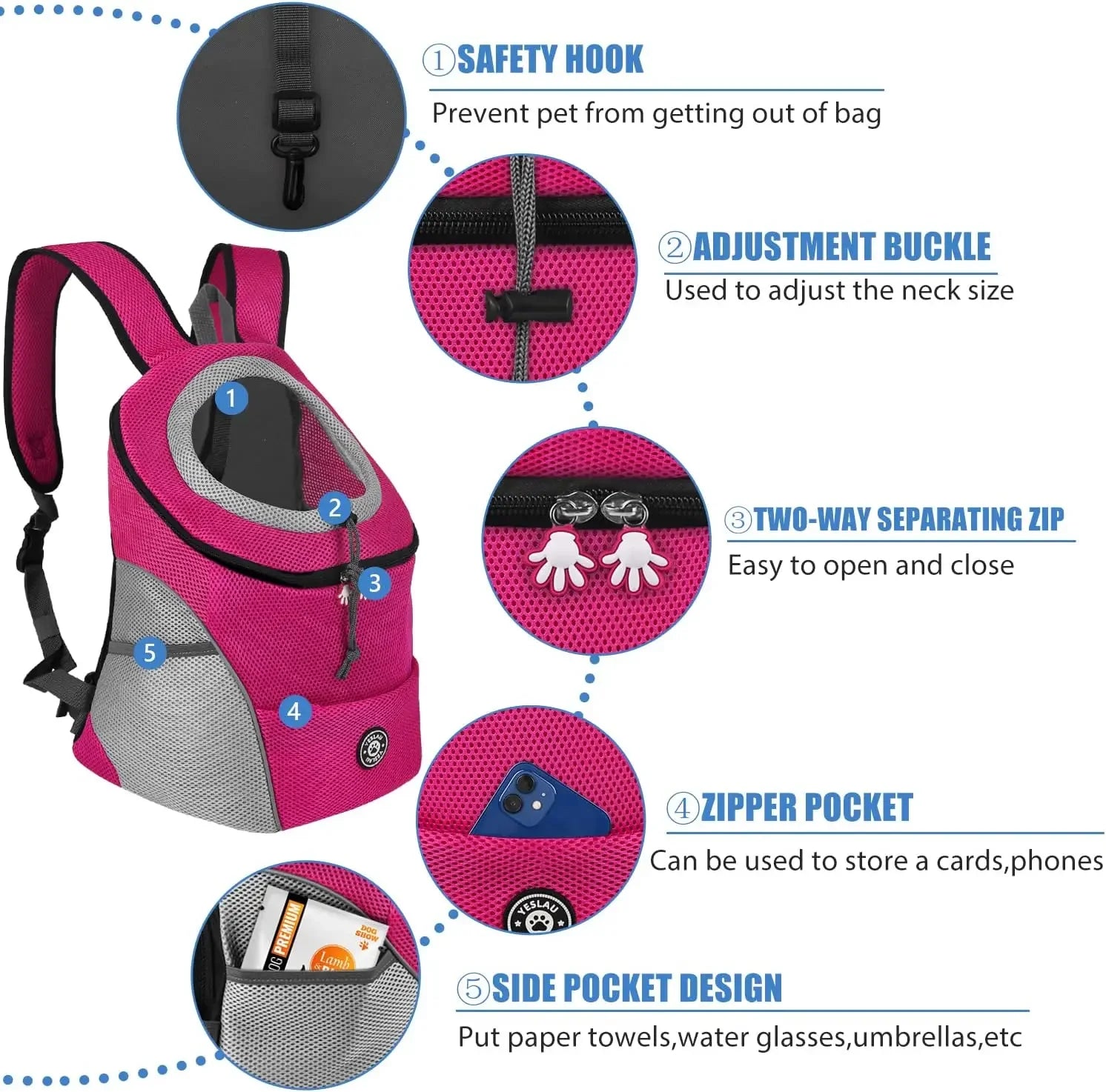 Crisluvᵀᴹ Double-Shoulder Pet Carrier Backpack – Breathable Travel Dog Bag