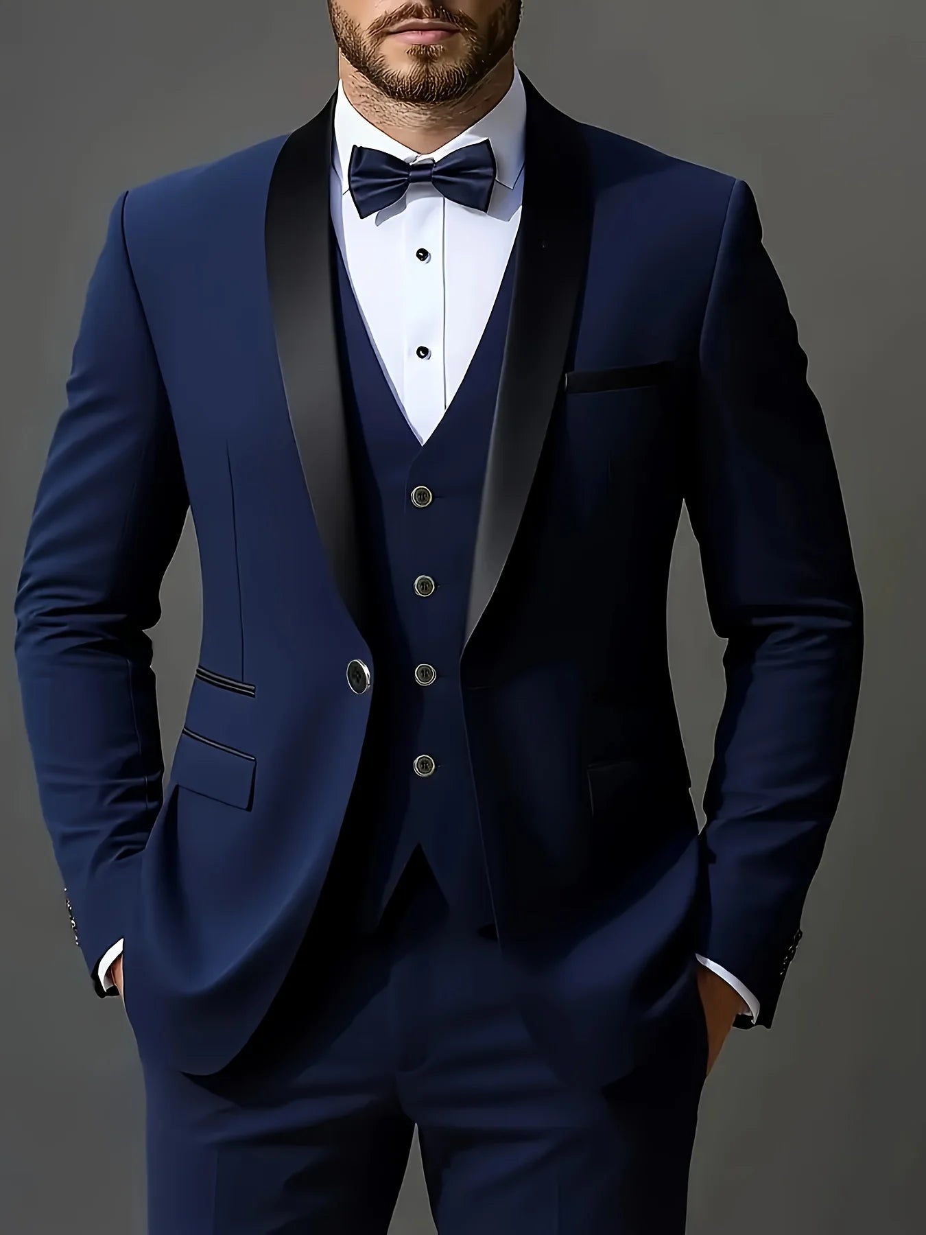 Men’s 3-Piece Suit Set – Jacket, Vest &amp; Pants for Weddings &amp; Formal Events