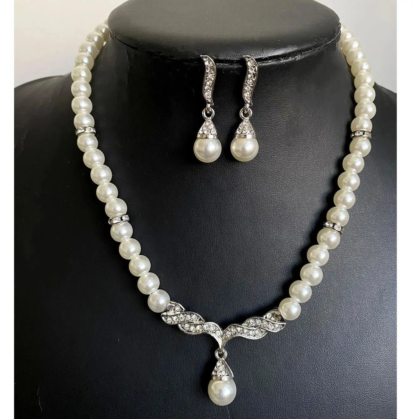 Crisluv™ Wedding Pearl Necklace, Bracelet &amp; Earrings Set