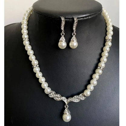 Crisluv™ Wedding Pearl Necklace, Bracelet &amp; Earrings Set