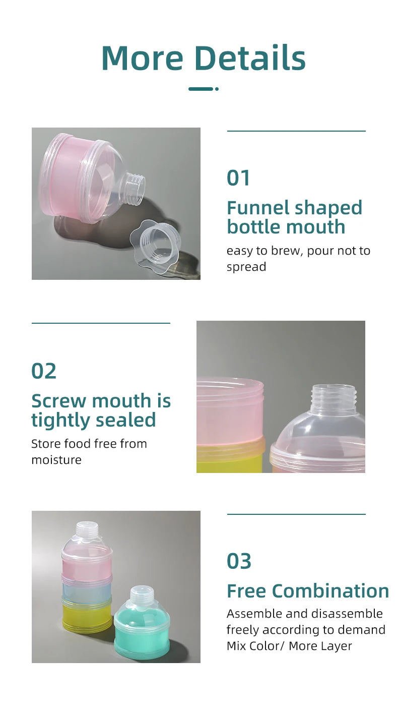 Portable 4 Layer Milk Powder Storage Box