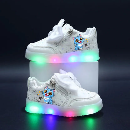 KPop Demon Hunters Shoes For Kids Children LED Shoes Baby Toddler Shoes 2-6 Y Anime Huntrix Luminous Sport Shoes Size 21-30