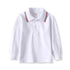 Children Long Sleeve Cotton School Uniform White