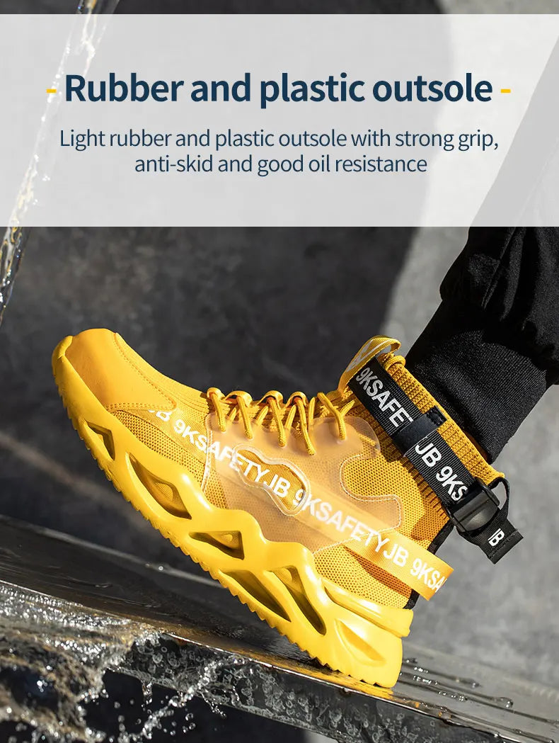 Steel Toe Safety Shoes Men Women Work Safety Boots Lightweight Breathable Comfortable Industrial Construction Sneakers Men Boots