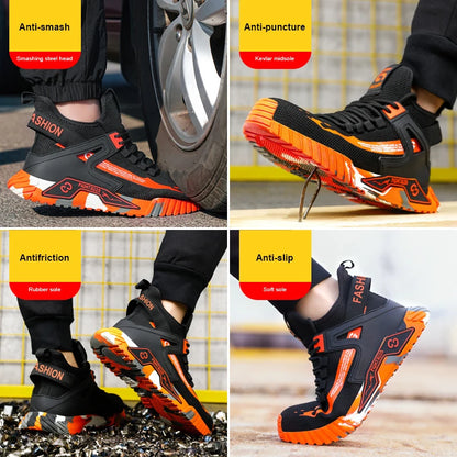 High Top Man Boots Safety Protective Shoes Steel Toe Work Shoes Men Anti-puncture Safety Shoes Men Women Work Safety Boots