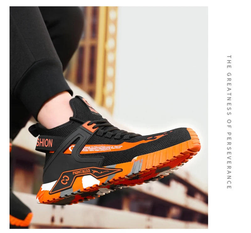 High Top Man Boots Safety Protective Shoes Steel Toe Work Shoes Men Anti-puncture Safety Shoes Men Women Work Safety Boots