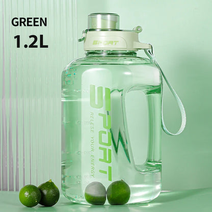 Large-Capacity Water Bottle Straw Pot Belly Cup Sports Water Bottle Ton Ton Bucket Students Portable Plastic Cup 1.2L/1.7L/2.5L