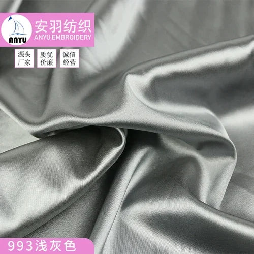Stretch Satin Fabric By The Meter for Cheongsam Hanfu Dresses Sewing Plain Soft Skin-friendly High-density Cloth Thin Breathable