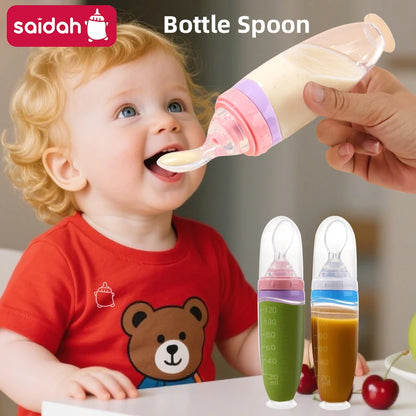 120ml Infant Silicone Food Squeeze Feeder with Spoon