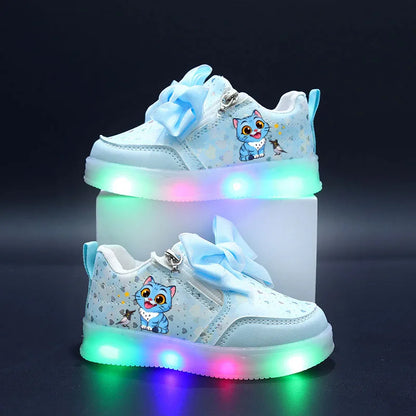 KPop Demon Hunters Shoes For Kids Children LED Shoes Baby Toddler Shoes 2-6 Y Anime Huntrix Luminous Sport Shoes Size 21-30