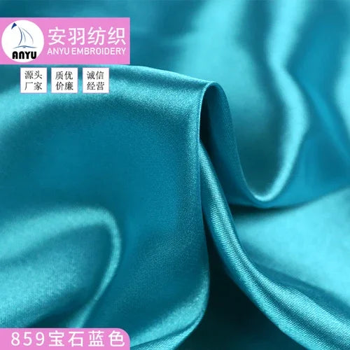 Stretch Satin Fabric By The Meter for Cheongsam Hanfu Dresses Sewing Plain Soft Skin-friendly High-density Cloth Thin Breathable