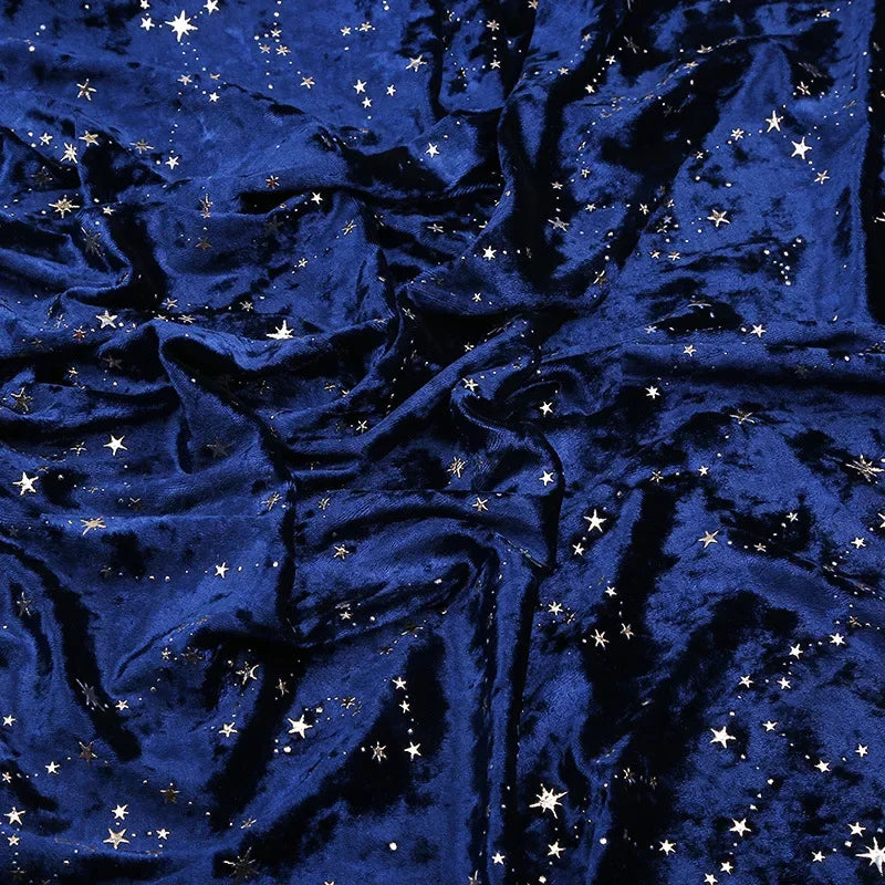 Bronzing Star Velvet Fabric By The Meter for Accessory Dress Pajamas Curtain Pillow Sofa Sewing Velour Cloth Stretch Warm Smooth