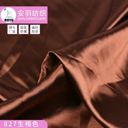Stretch Satin Fabric By The Meter for Cheongsam Hanfu Dresses Sewing Plain Soft Skin-friendly High-density Cloth Thin Breathable
