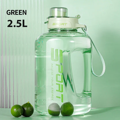 Large-Capacity Water Bottle Straw Pot Belly Cup Sports Water Bottle Ton Ton Bucket Students Portable Plastic Cup 1.2L/1.7L/2.5L