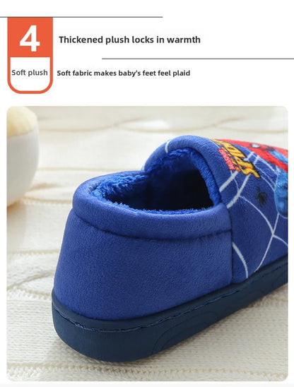 Cartoon Printed Spider-man Cotton Slippers For Children&
