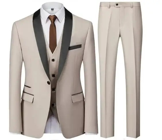 Men’s 3-Piece Slim Fit Suit – Blazer, Vest &amp; Pants for Wedding &amp; Party