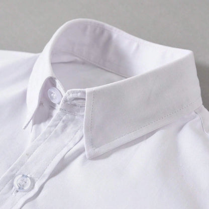 Children Long Sleeve White School Uniform Shirt