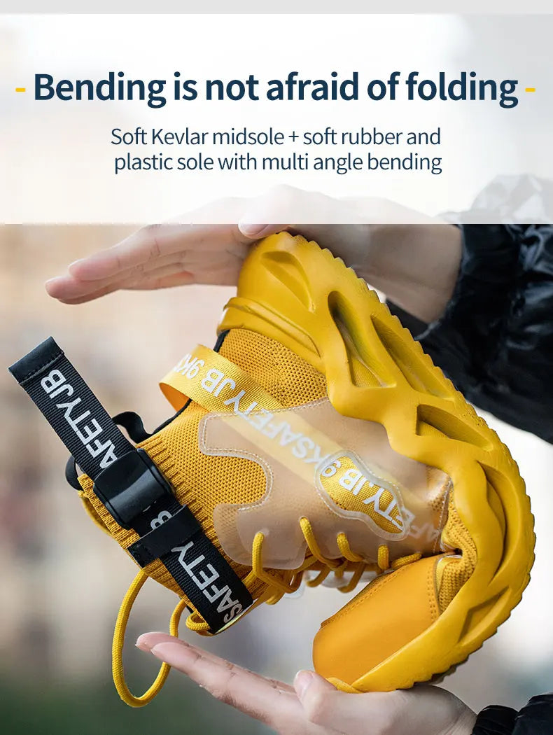 Steel Toe Safety Shoes Men Women Work Safety Boots Lightweight Breathable Comfortable Industrial Construction Sneakers Men Boots