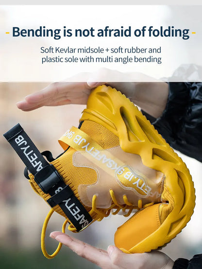 Steel Toe Safety Shoes Men Women Work Safety Boots Lightweight Breathable Comfortable Industrial Construction Sneakers Men Boots