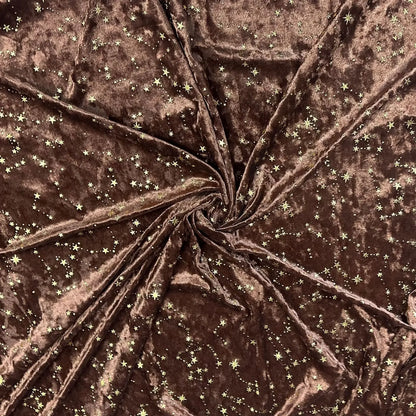 Bronzing Star Velvet Fabric By The Meter for Accessory Dress Pajamas Curtain Pillow Sofa Sewing Velour Cloth Stretch Warm Smooth