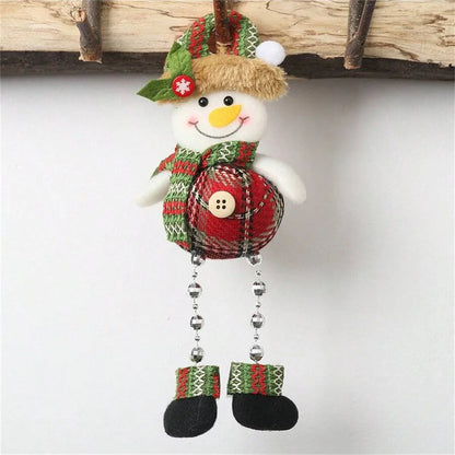 Christmas Tree Decorations, Plush Hanging Ornaments for Holiday Party, Santa Claus Snowman Reindeer Christmas Home Decoration