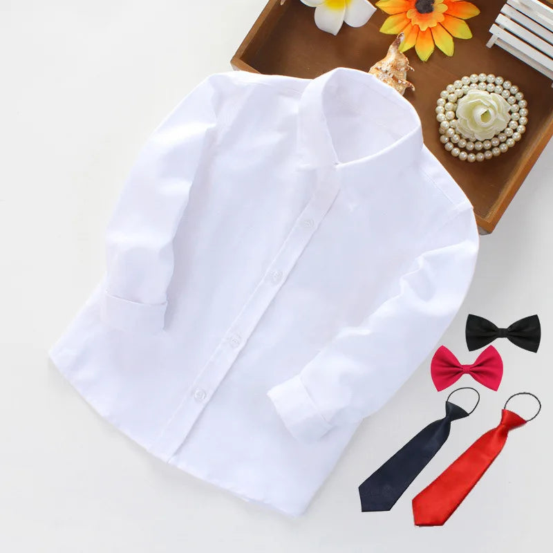 Girls Long Sleeve White School Uniform Shirt