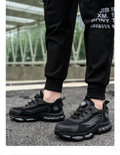 Rotating Button Unisex Safety Shoes Men For Work Sneakers Shoes Puncture-Proof Protective Women Shoes Steel Toe Work footwear