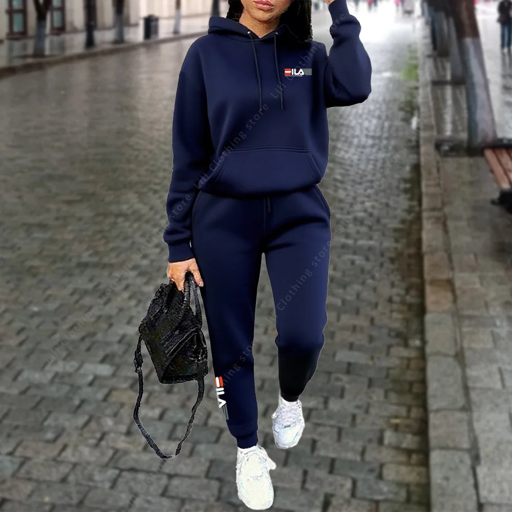Crisluvᵀᴹ Women’s Winter Hooded Tracksuit 2-Piece Jogger Set Designer