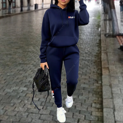 Crisluvᵀᴹ Women’s Winter Hooded Tracksuit 2-Piece Jogger Set Designer