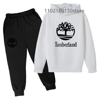 Kids Casual Spring Autumn 2pcs Letter Print Long Sleeve Hoodie+Pants Tracksuits 2-13 Years Boys Girls Fashion Child Clothes Sets