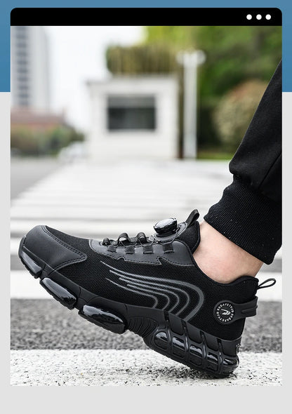 Rotating Button Unisex Safety Shoes Men For Work Sneakers Shoes Puncture-Proof Protective Women Shoes Steel Toe Work footwear