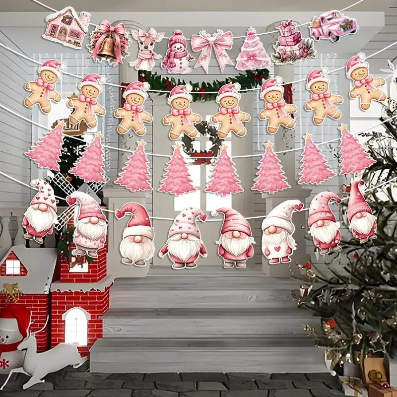 New Christmas Decorations, Flags, Banners, Pull Flowers, Christmas Party Supplies, Atmosphere Layout, Props, Decorations