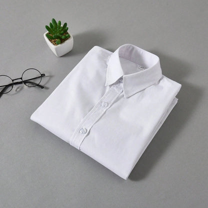 Children Long Sleeve White School Uniform Shirt