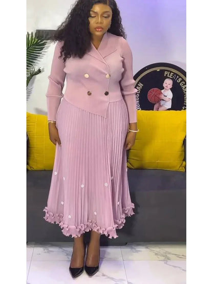 Pleated Long Dress Autumn Hot Sale Women&