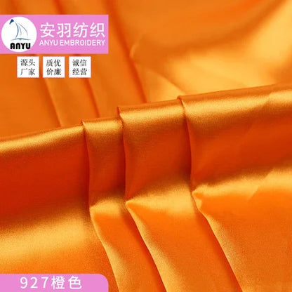 Stretch Satin Fabric By The Meter for Cheongsam Hanfu Dresses Sewing Plain Soft Skin-friendly High-density Cloth Thin Breathable
