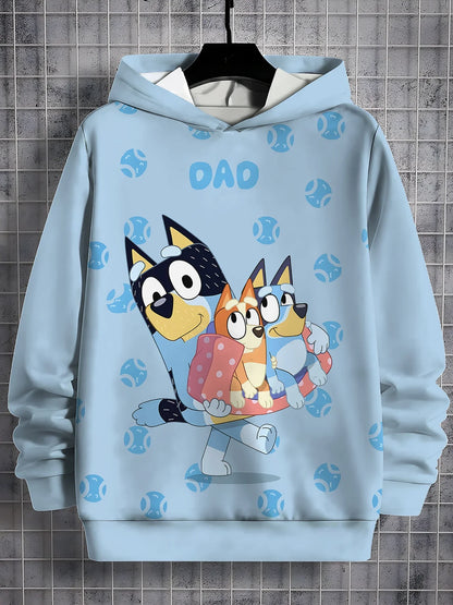 Blueys-Bingoed Blue Dog 3D Print All Seasons Children Casual Sweatshirt Cool Pullover Tops Unisex Clothes Boy Girl Hoodies