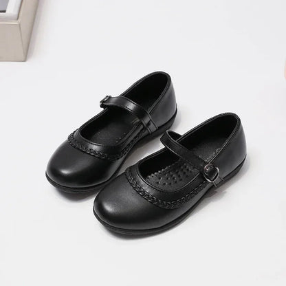 2024 Children Leather Shoes for Girls Spring New Fashion Korean Style Soft Bottom Anti-slippery Versatile Chic Princess Shoes