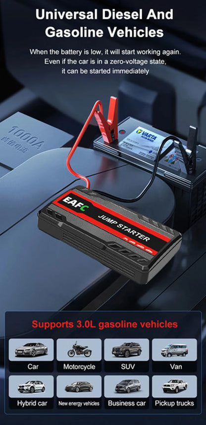 EAFC Car Jump Starter Power Bank Car Battery Starter 600A12V Auto Starting Device with LED Light For Auto Battery Booster Buster