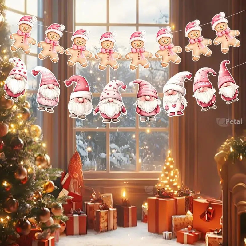 New Christmas Decorations, Flags, Banners, Pull Flowers, Christmas Party Supplies, Atmosphere Layout, Props, Decorations