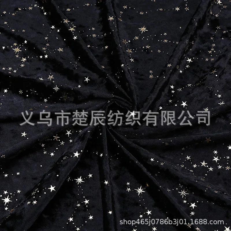Bronzing Star Velvet Fabric By The Meter for Accessory Dress Pajamas Curtain Pillow Sofa Sewing Velour Cloth Stretch Warm Smooth