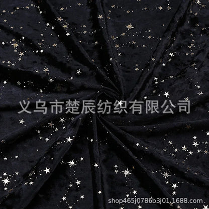 Bronzing Star Velvet Fabric By The Meter for Accessory Dress Pajamas Curtain Pillow Sofa Sewing Velour Cloth Stretch Warm Smooth