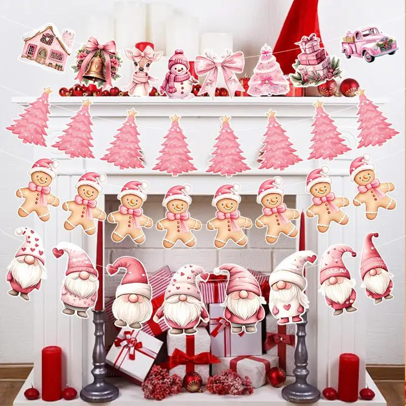 New Christmas Decorations, Flags, Banners, Pull Flowers, Christmas Party Supplies, Atmosphere Layout, Props, Decorations