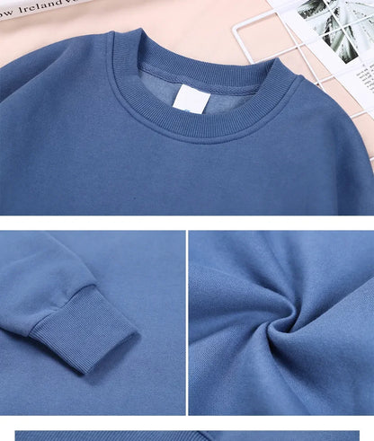 Women’s Casual Solid Color Hoodie – Loose Crewneck Autumn Pullover