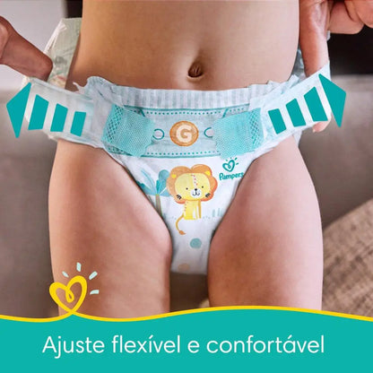 Diaper Pampers Confort Sec Super Size G 60 Units on a baby, featuring adjustable and comfortable fit for all-day dryness.