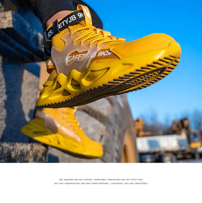 Steel Toe Safety Shoes Men Women Work Safety Boots Lightweight Breathable Comfortable Industrial Construction Sneakers Men Boots